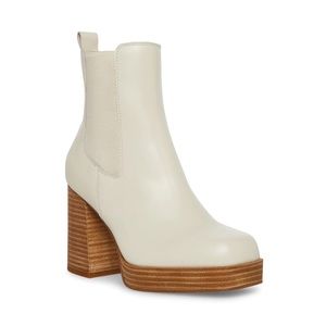 Steve Madden Bone White “Expect Bone Leather” booties